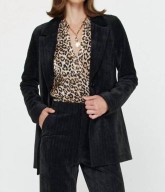 Current Air Cali Corduroy Single Breasted Blazer In Black