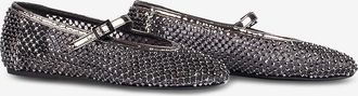 Le Silla Ballerinas mit runder Spitze aus gl&auml;nzendem Mesh Gilda