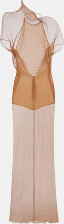 Magda Butrym Abito lungo in organza di seta trasparente