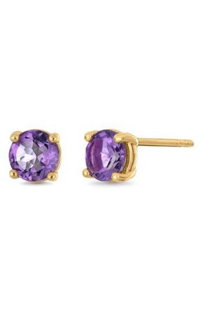 Bony Levy BLC 14K Gold Amethyst Stud Earrings in 14K Yellow Gold at Nordstrom Rack