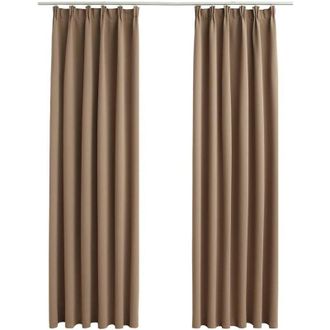 vidaXL vidaXL Tende Oscuranti con Ganci 2 pz Grigio Talpa 140x245 cm