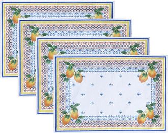 Elrene Set Of 4 Capri Lemon Placemat