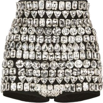 Dolce & Gabbana KIM DOLCE&GABBANA high-waisted embellished briefs - women - Silk/Elastane/Elastane/Polyester - 40 - Black
