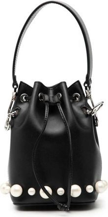 Fendi Pre-owned Bucket Bags, female, Black, Size: ONE SIZE Pre-owned Pearl Embellished Bucket Bag