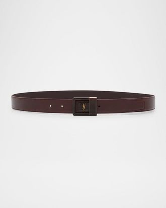 Saint Laurent YSL Buckle Leather Belt