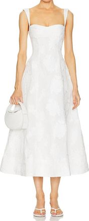 Clea Emilia Midi Dress In Cloud Jacquard