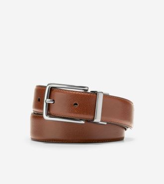 Cole Haan Mens 32MM Reversible Feather Edge Belt - Brown Size 32