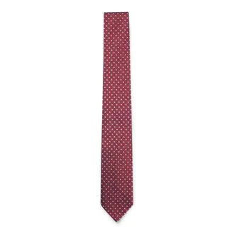 BOSS Silk-blend tie with micro pattern