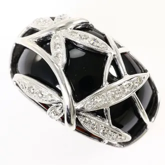 C&A Black White Gold White Gold (18K) Band Ring (Pre-Owned)