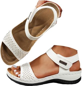 Generic Womens Hiking Sandals Comfortable Walking Sandals Women Summer Dressy Sport Breathable Arch Support Orthopedic Wedge Sandals Leather Open Toe Ankler S