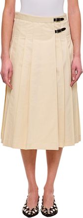 Durazzi Milano Pleated Midi Kilt With Leather Accents And Adjustable Buckles