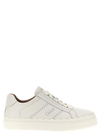 Chlo&eacute; White Logo Sneakers