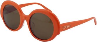 Loewe Ladies Black Round Sunglasses LW40135F 42E