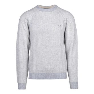 Sun 68 Truien & Vesten, Heren, Grijs, L, Wol, Geribbelde Trui