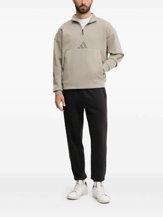 adidas kangaroo-pocket half-zip sweatshirt - Neutrals