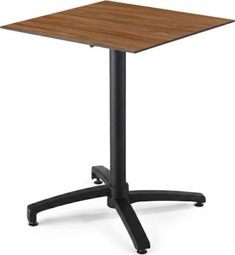 Oviala Mesa de patio abatible de 70 cm en laminado roble &aacute;mbar