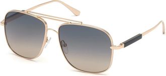 Tom Ford Stijlvolle zonnebril Ft 0669 Jude 28B - Heren - Zonnebrillen - Geel - 60 MM - Accessoires