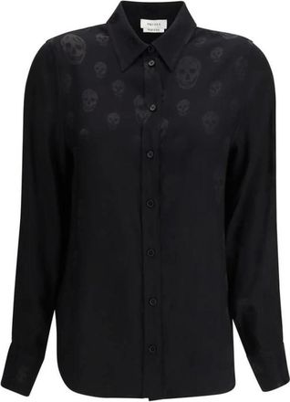 Alexander McQueen Alexander McQueen, Shirts, female, Black, Size: M Pattern Viscose Shirt