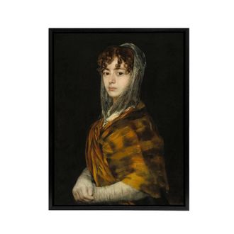 Artery8 Senora Sabasa Garcia Francisco Goya Framed Canvas Wall Art Print in Black | Size: W24 x H32