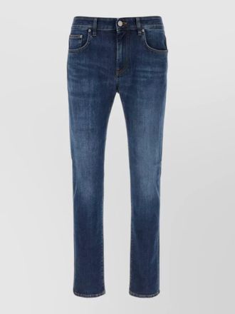 Pantaloni Torino stretch denim trousers faded five pocket design