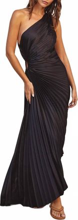 Dress Forum Olympia Asymmetric Pleated One Shoulder Dress In Black
