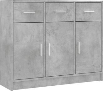 vidaXL Aparador Madera De Ingenier&iacute;a Gris Hormig&oacute;n 91x28x75 Cm Vidaxl