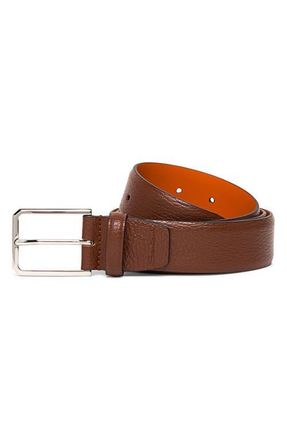 Santoni Leather Belt in Light Brown at Nordstrom, Size 32