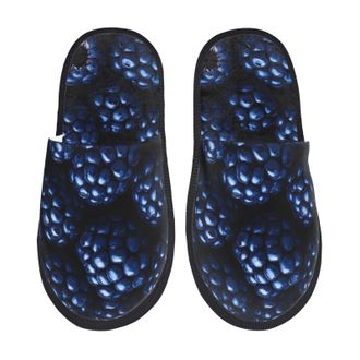 Generic Blue-Purple Raspberries Women Men Slippers Lightweight House Slippers Warm Shoes For Indoor Outdoor Winter M