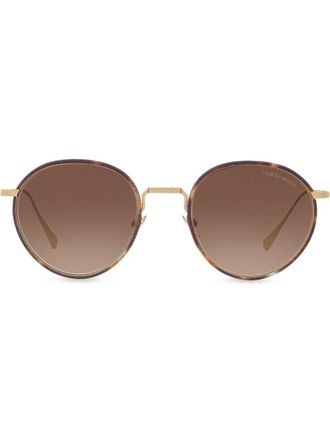 Giorgio Armani Zonnebril met rond montuur - Zwart