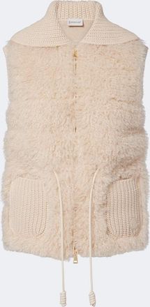Moncler Shearling and cashmere down vest