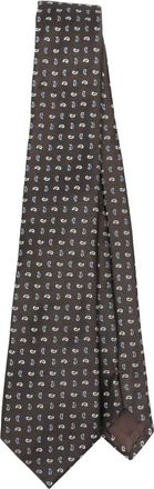 Giorgio Armani Cravatta in seta con stampa paisley - Marrone
