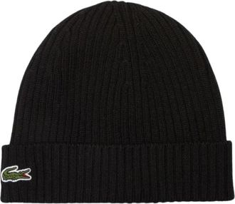 Lacoste Zwarte Beanie Muts - Heren - Hoeden - Zwart - ONE Size - Accessoires