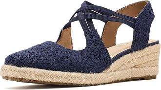 Life Stride Patience Espadrille Shoes Womens Wedge Shoes Lux Navy : 9.5 M (B), Synthetic