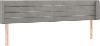 vidaXL Cabecero De Terciopelo Gris Claro 183x16x78/88 Cm Vidaxl