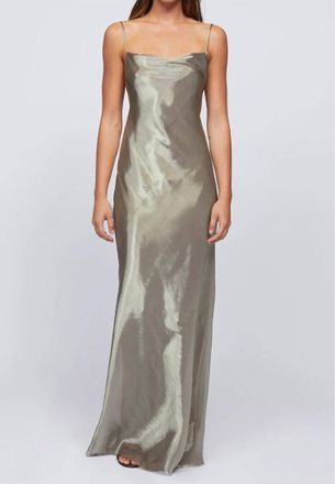 Bec&bridge Fleur Maxi Dress In Iridescent Silver