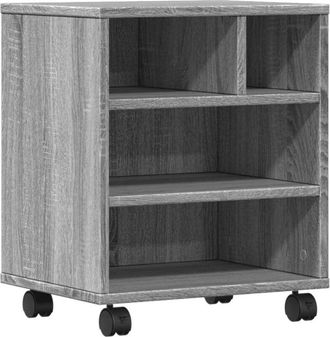 vidaXL Supporto per Stampante con Ruote Grigio Sonoma 41x32x48 cm - Vidaxl