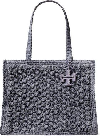 Tory Burch Ella Hand Crochet Straw Bag in Gray at Nordstrom