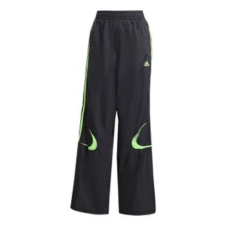 adidas (WMNS) adidas Teamgeist Oversized Track Pants Black Signal Green JZ8258
