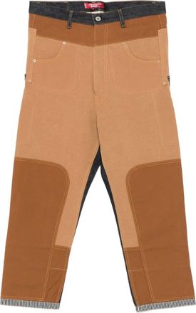 Junya Watanabe Jeans con design patchwork - Marrone