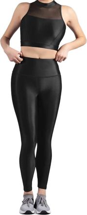 Bloch Mirella Glow High Neck Crop Top In Black