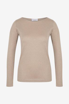 Brunello Cucinelli Top aus Kaschmir und Seide Sparkling