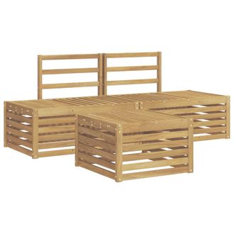 vidaXL Conjunto De Sof&aacute;s De Exterior 4 Pieza Blanco Vidaxl