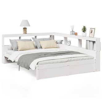 Berkfield Home Decorative Bookcase Bed without Mattress White 150x200 cm Solid W