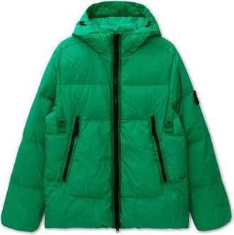 Stone Island Wappen Patch Garment Dyckring Claup Nylon Down TC Hooded Padded Green 751540123-V0050