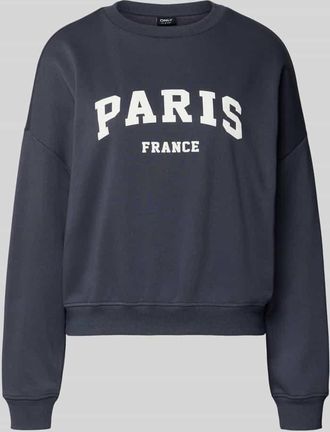 Only Oversized Sweatshirt aus Baumwoll-Mix Modell SWEAT LIFE in Rauchblau, Gr&ouml;&szlig;e XL