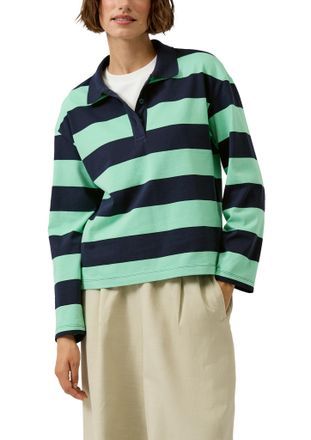 s.Oliver Langarmshirt S.OLIVER, Damen, Gr. 34, gr&uuml;n, Jersey, Obermaterial: 100% Baumwolle, gestreift, h&uuml;ftbedeckend, Rundhals, Shirts Langarmshirt, im Streifen