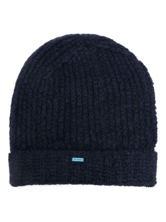 Alanui logo-plaque beanie - Blue