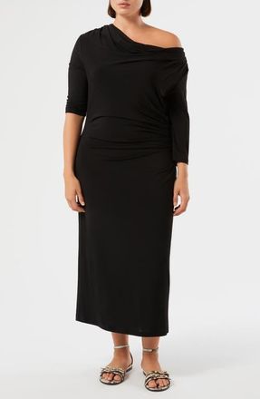 Marina Rinaldi Cambra Long Sleeve Jersey Maxi in Black at Nordstrom, Size X-Large