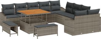 vidaXL Vidaxl - Garden Sofa Set 13 pcs Light Grey, Dark Grey 100 x 100 x 71 cm