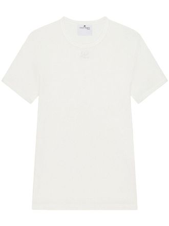 Courr&egrave;ges Tailored White Crew Neck T-Shirt